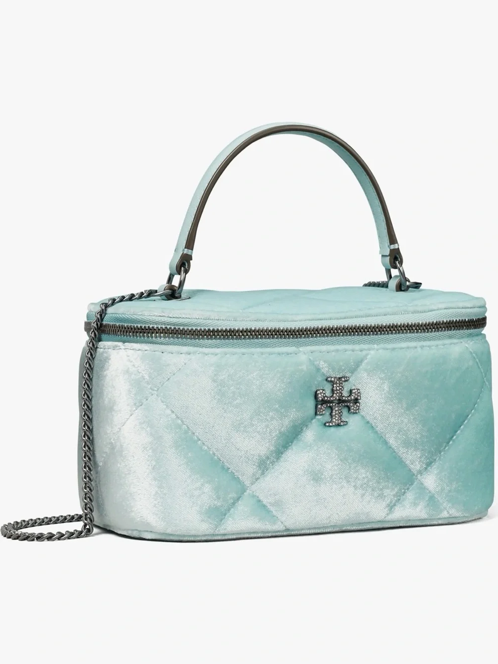 Tory Burch Kira Quilted Velvet Vanity Case